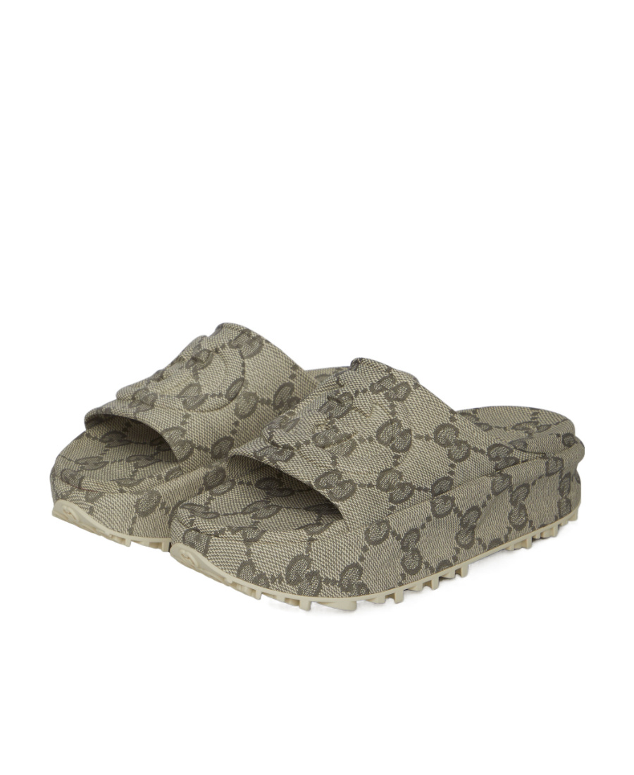 Gucci Interlocking G Slides In Gray