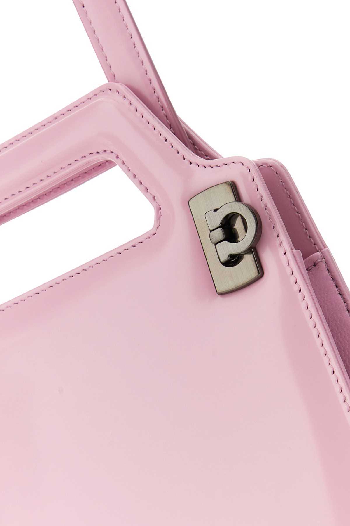 Shop Ferragamo Salvatore Wanda Mini Top Handle Bag In Pink