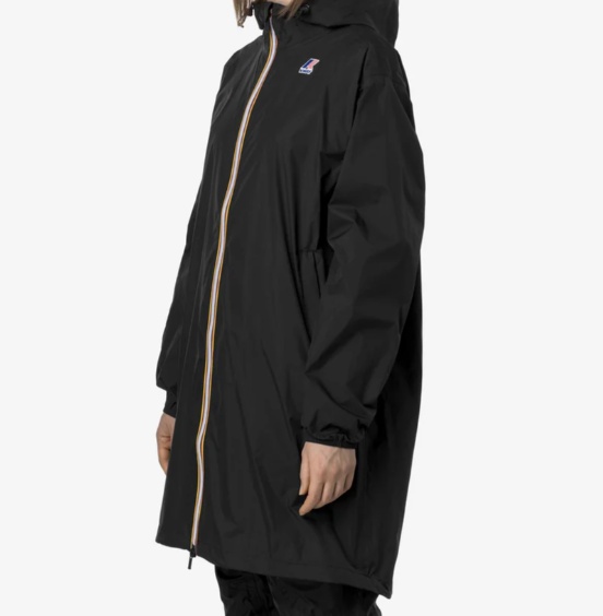 K-way Long Waterproof Jacket In Black