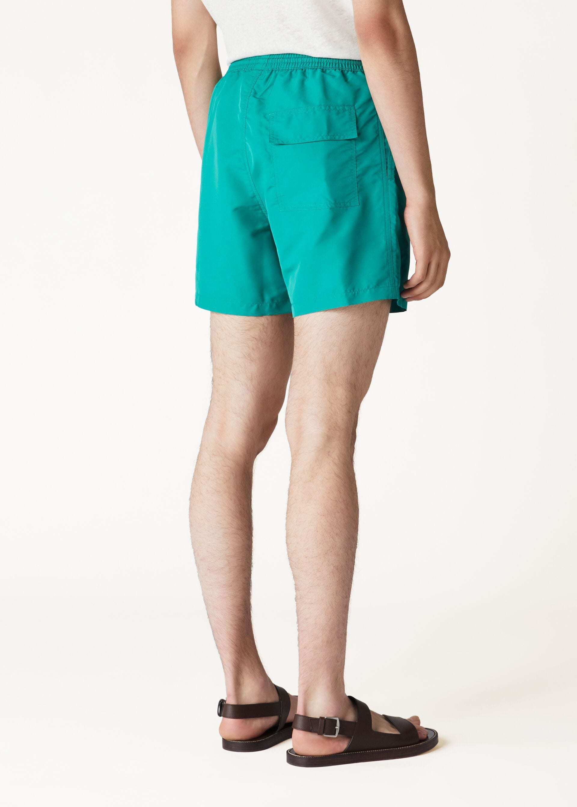 Loro Piana Elastic Waist-edge Beach Shorts In Porcelain Green
