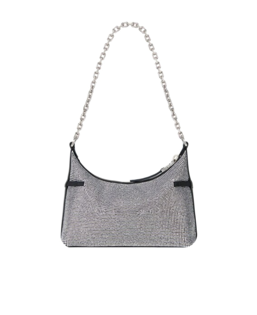 Givenchy Voyou Party Bag In Black Satin With Rhinestones In Black