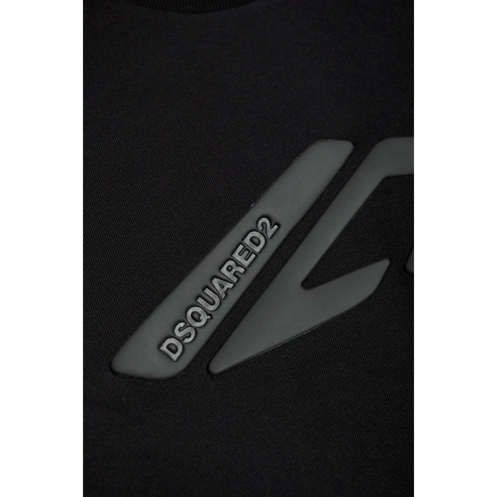 Dsquared2 Printed Cotton Jersey T-shirt In Black