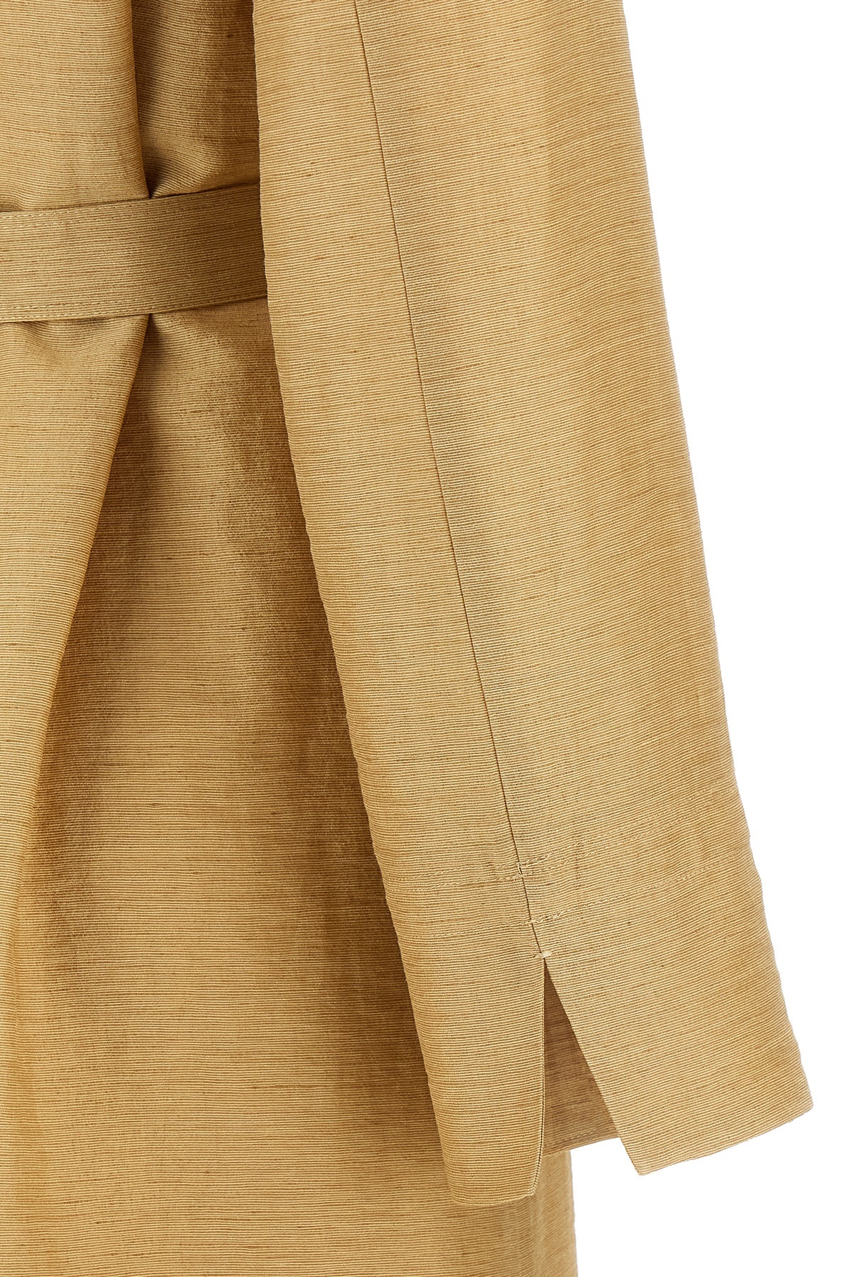 Shop Max Mara Linen And Silk Canvas Overcoat In Nude