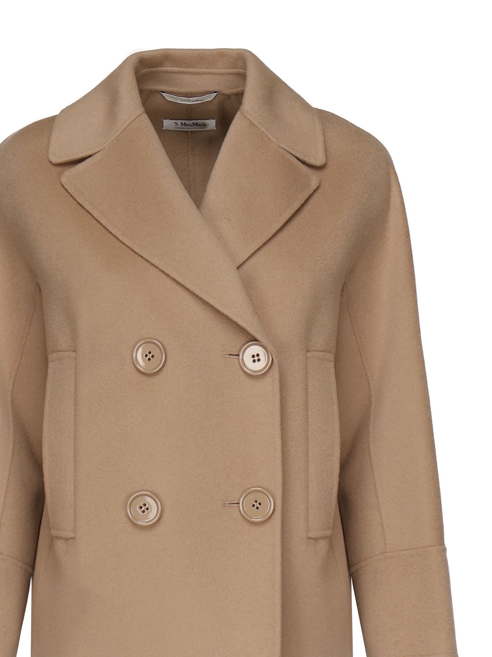 Max Mara 's Double-breasted Long-sleeved Coat In Nude