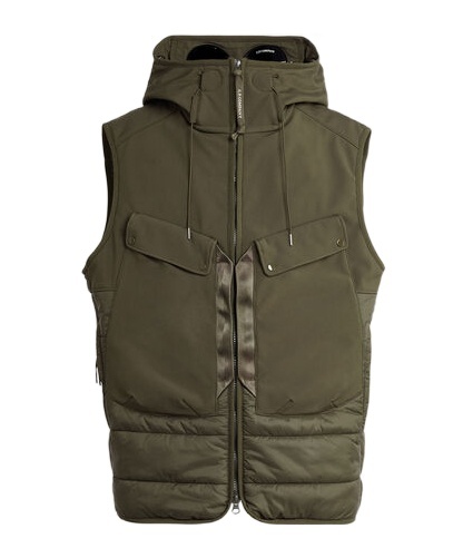C.p. Company Goggles Thin Vest In Green