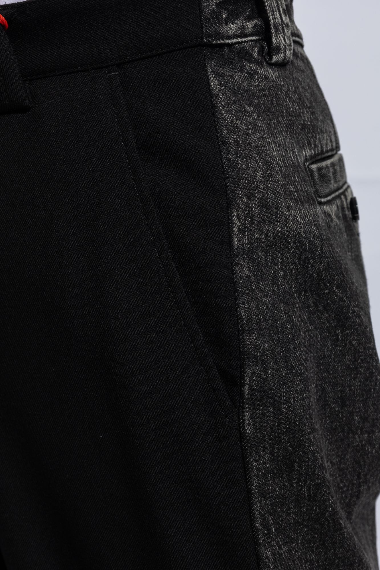 Diesel P-wire Denim Panelled Trousers In Black