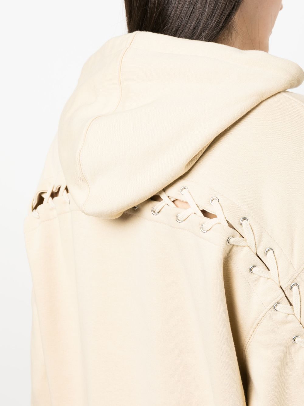 Jean Paul Gaultier Logo Cotton Hoodie In Nude