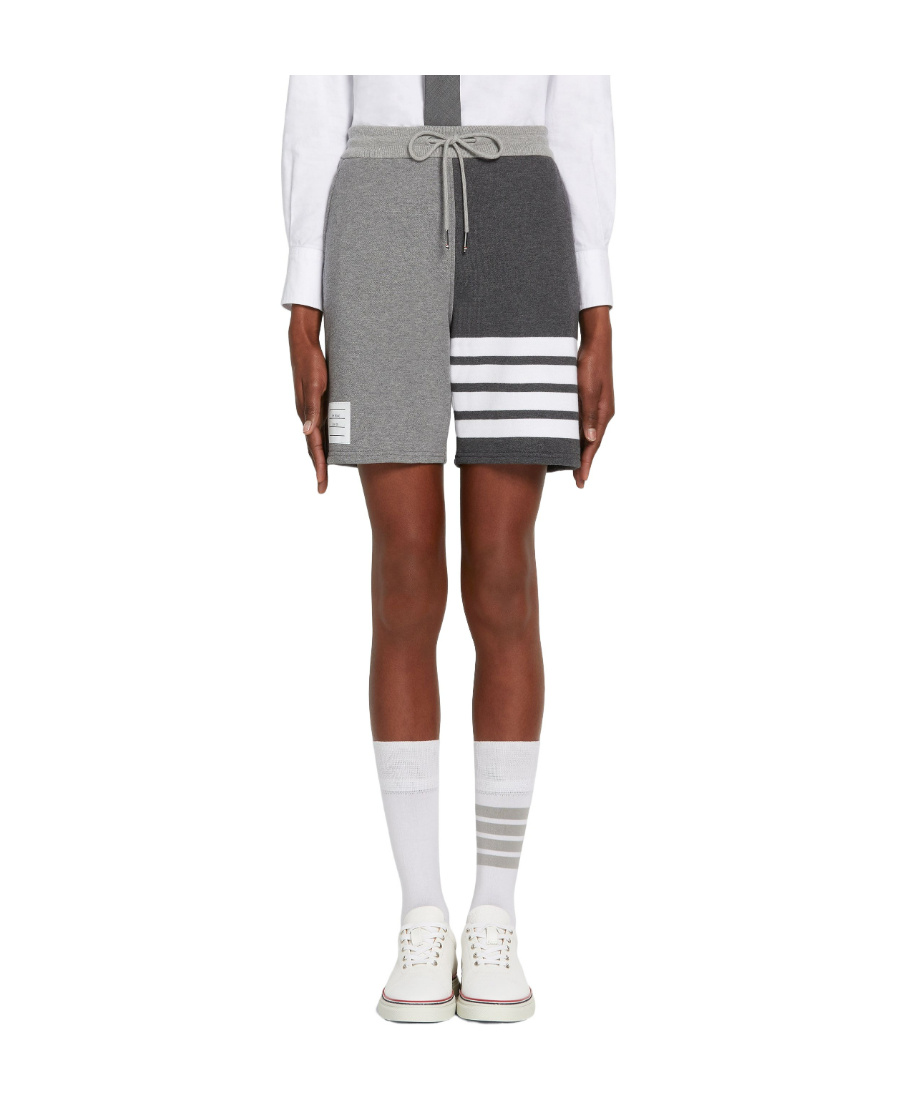 Thom Browne '4-bar' Grey Cotton Shorts In Brown