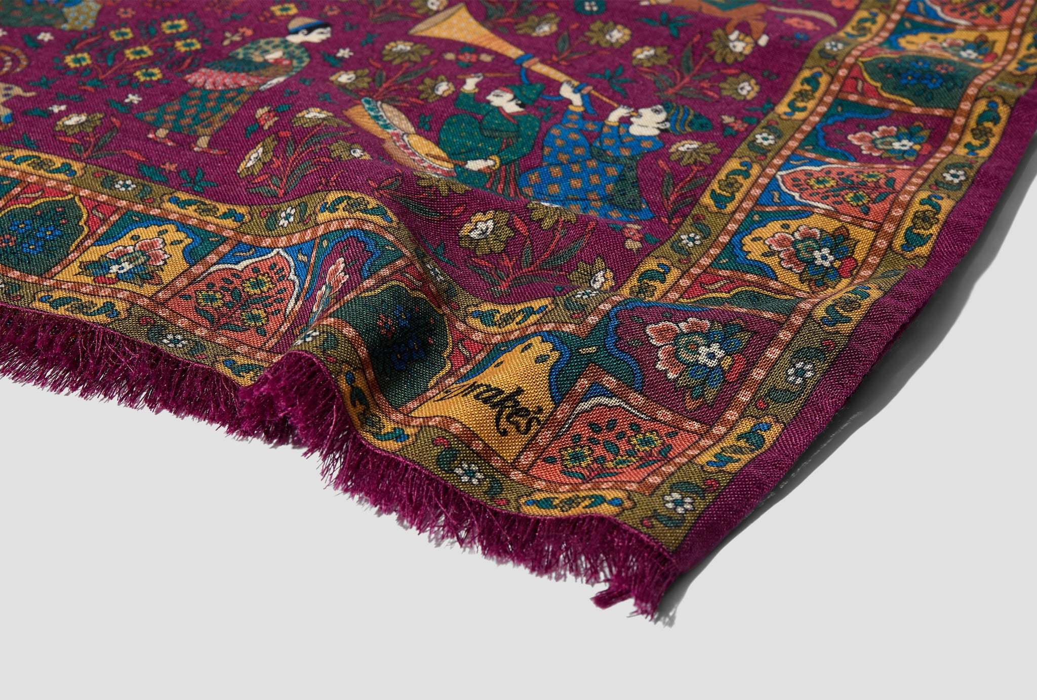 Drake's London Pattern Scarf In Red