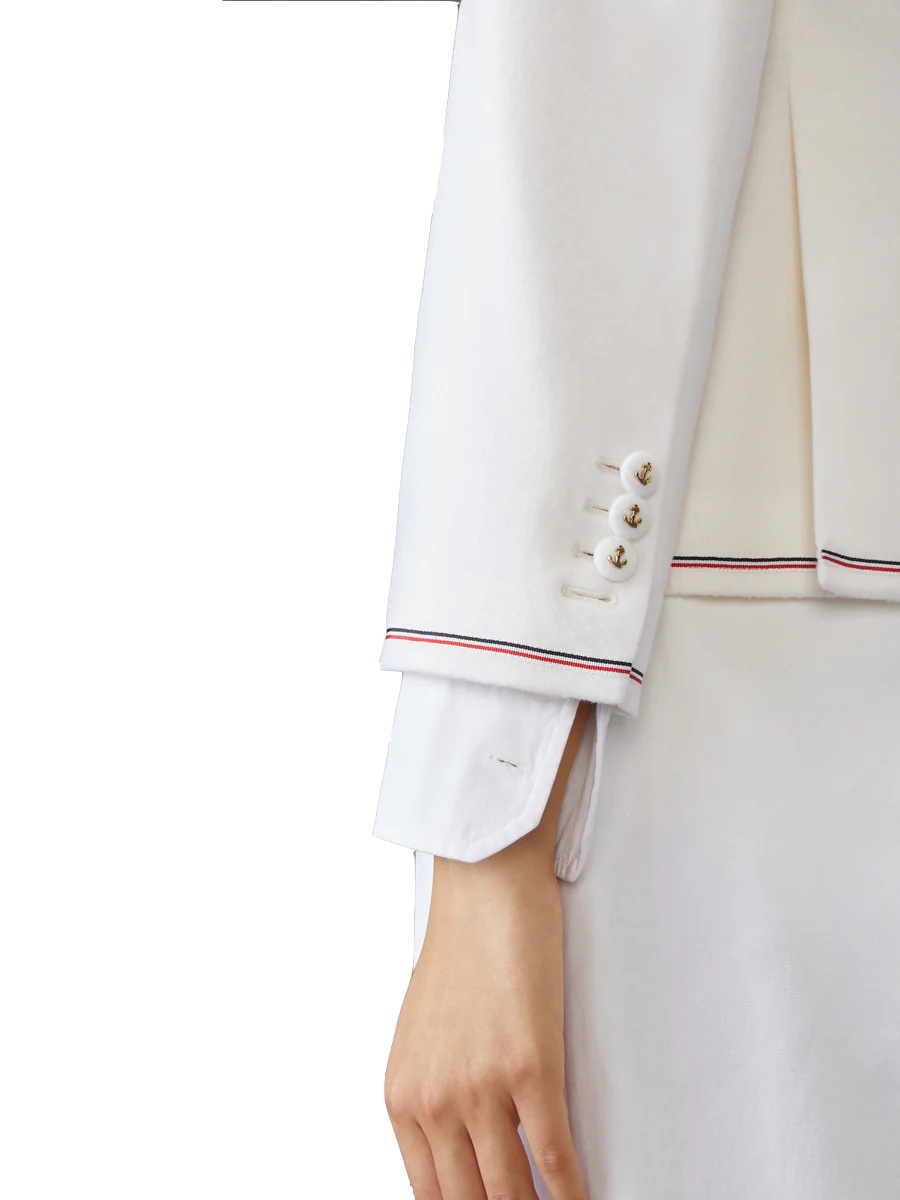 Thom Browne Cashmere High Armhole Sportcoat In White