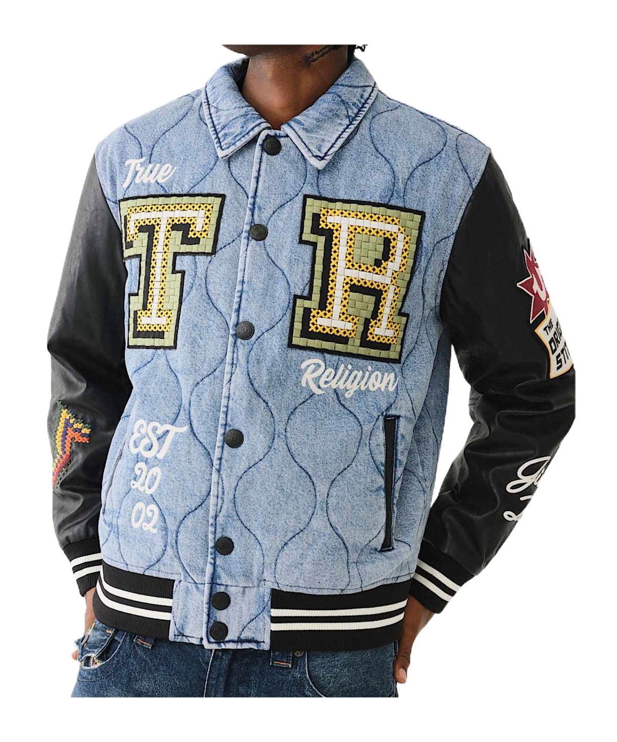 True Religion Long-sleeved Denim Coat In Blue