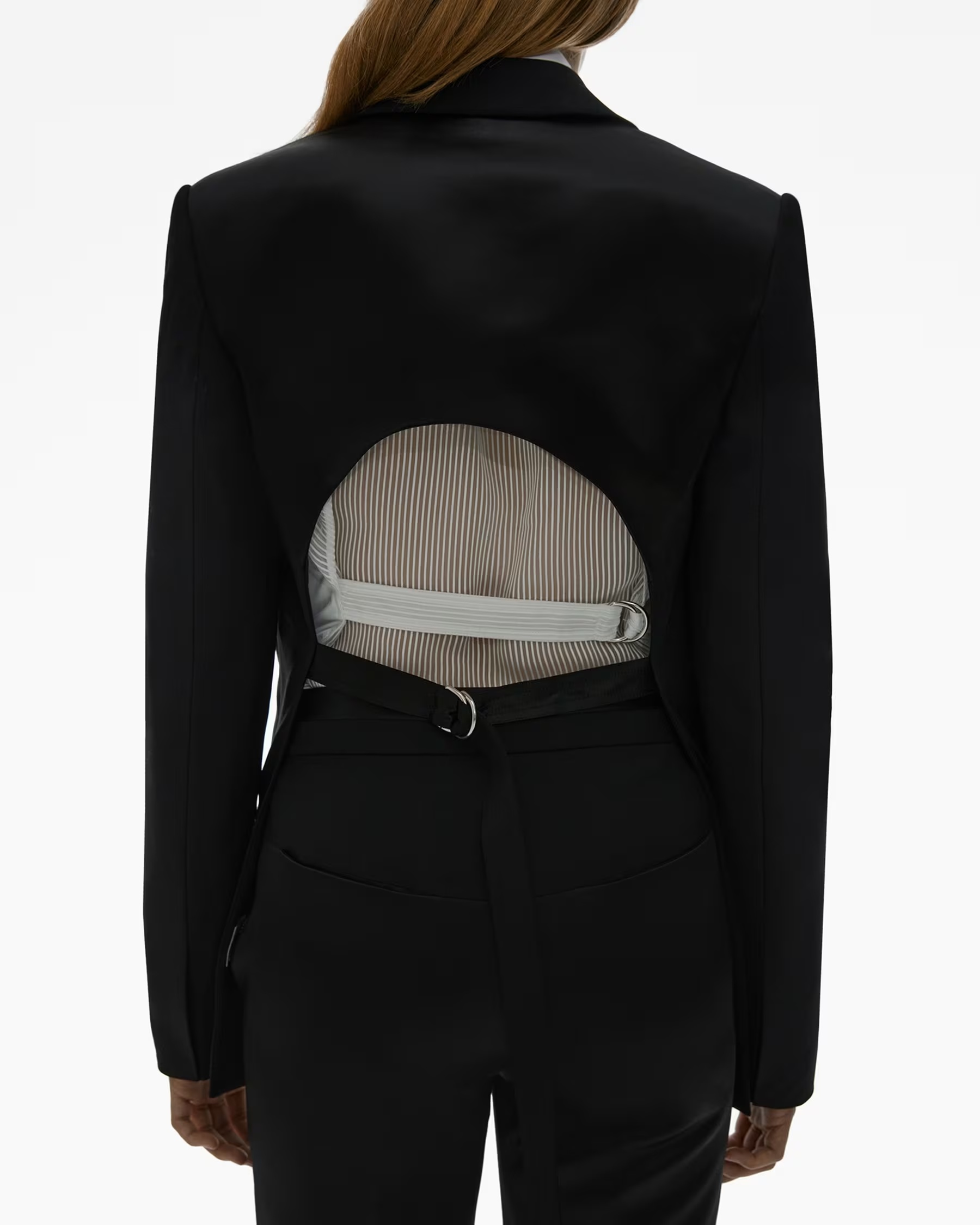 Helmut Lang Cut-out Layered Blazer In Black