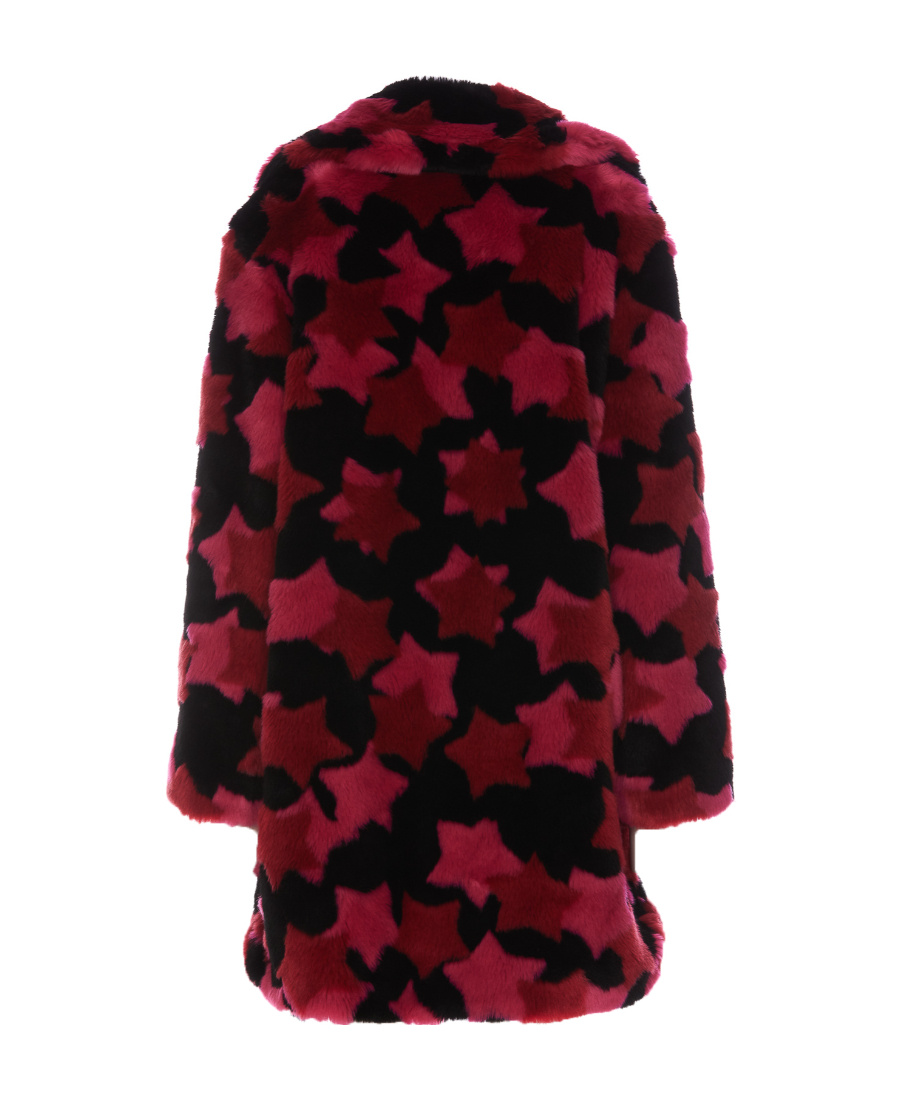 Versace Jeans Star-print Button-up Coat In Black