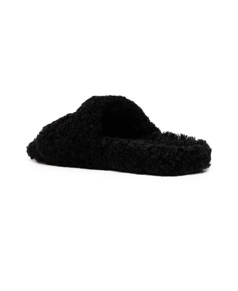 BALENCIAGA SANDALI FURRY SLIDE DA DONNA IN NERO
