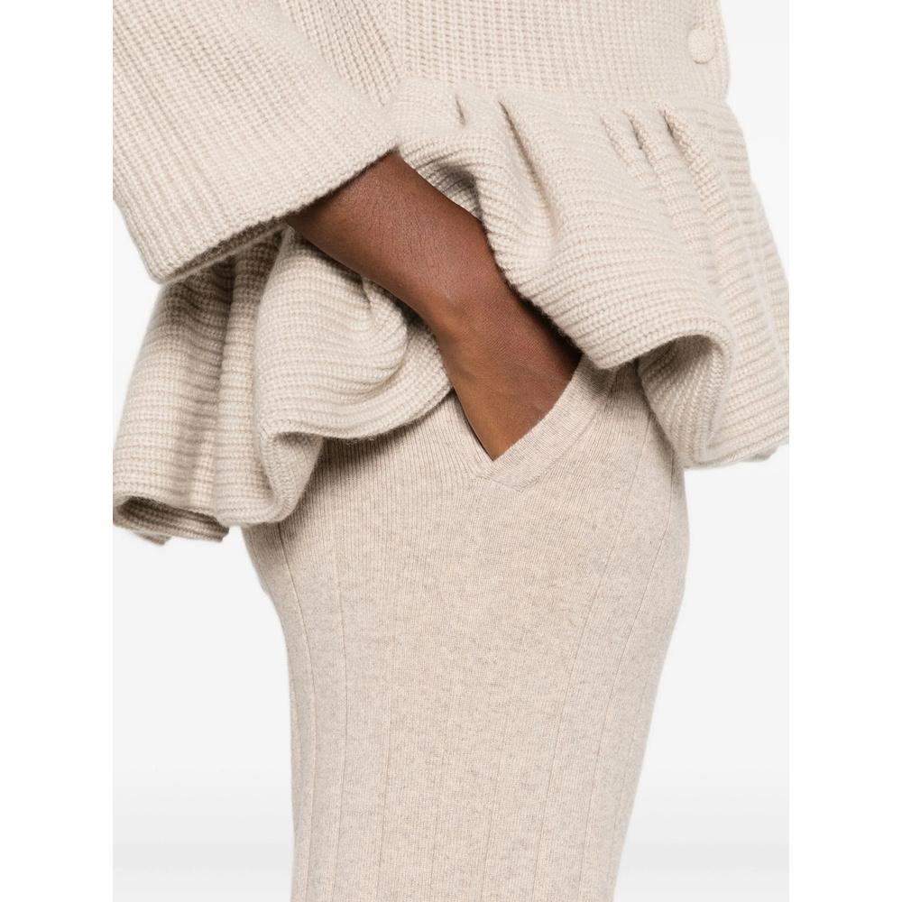 Max Mara Ribbed Casual Pants In Multi
