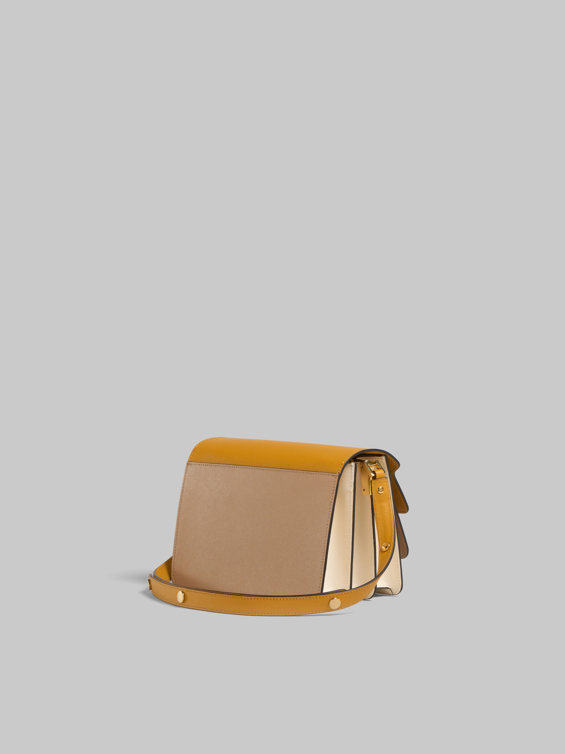 Marni Trunk Leather Shoulder Bag In Yellow