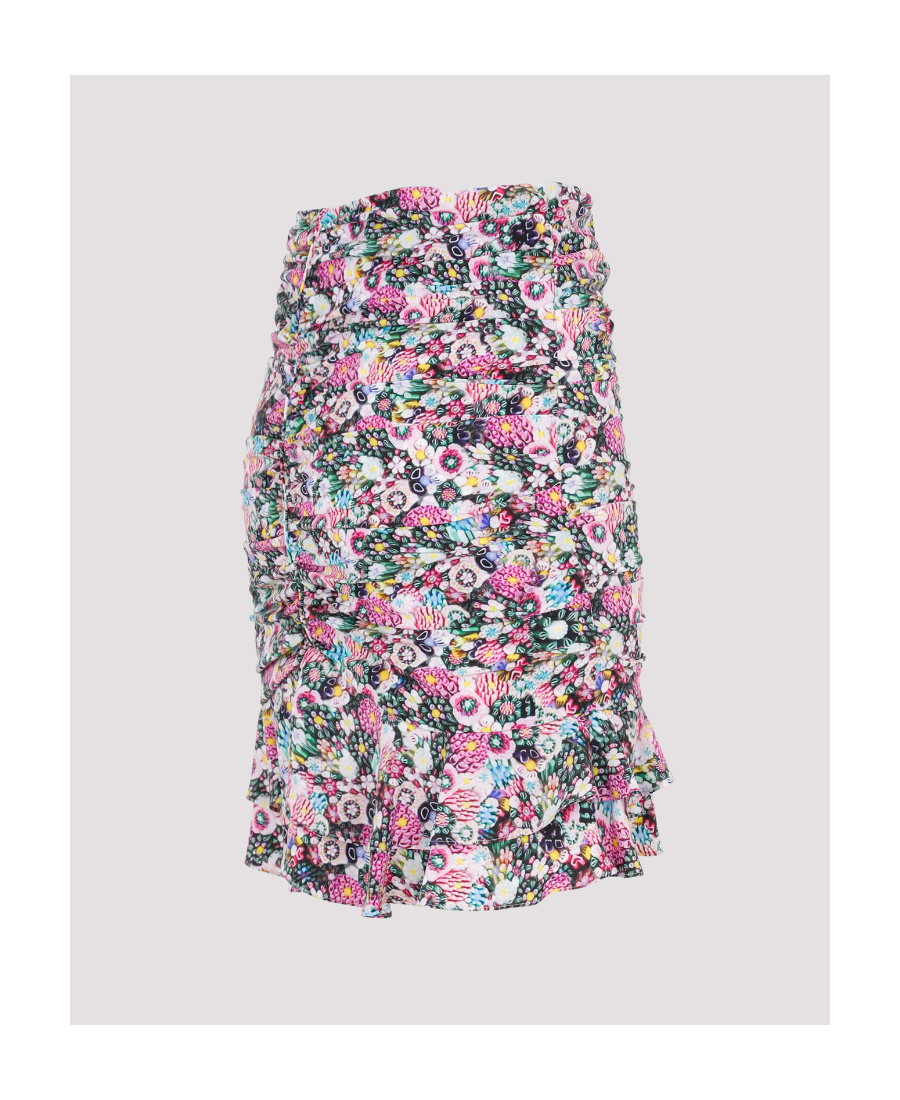 Isabel Marant Milendi Mini Skirt In Stretch Silk In Multicolor