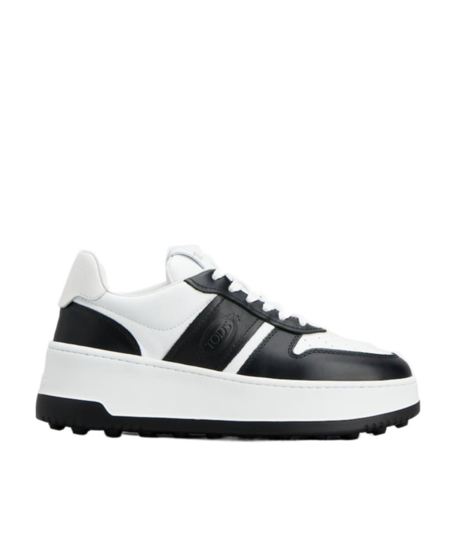 Tod's Logo-debossed Tow-tone Sneakers In White