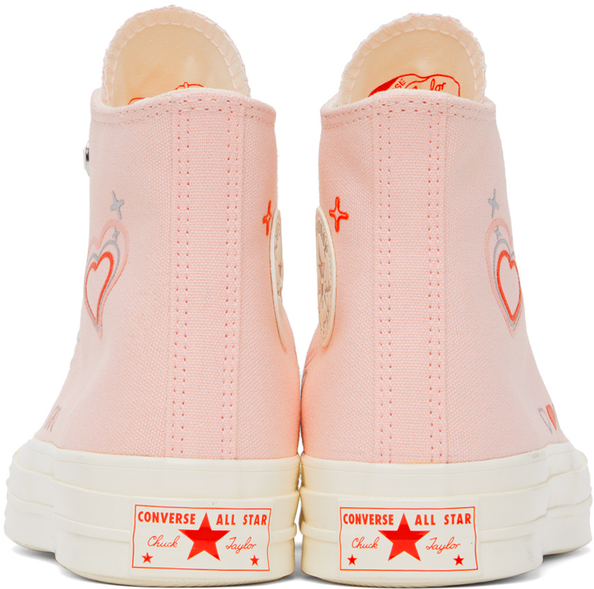 Converse Tie High-top Casual Shoes In Pink