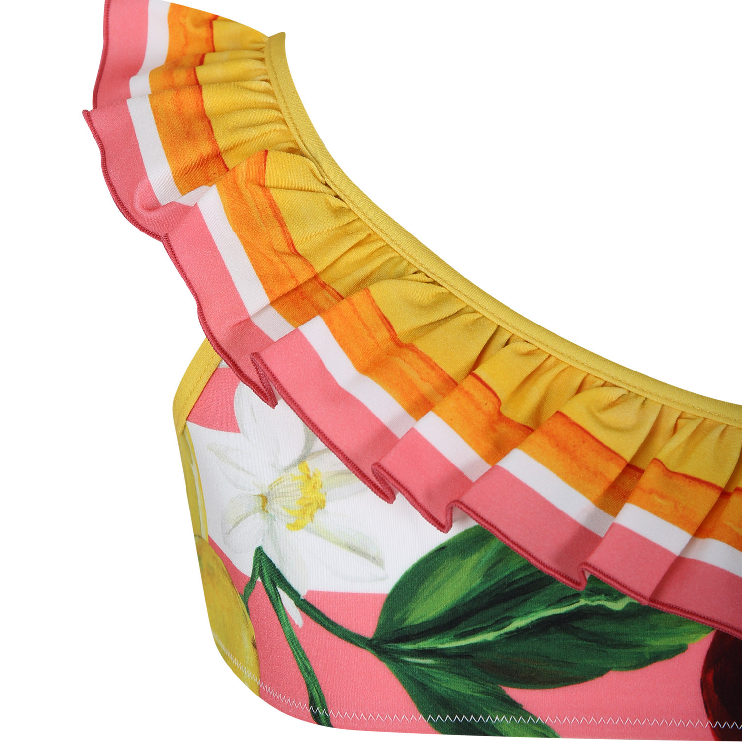 Dolce & Gabbana Floral-print One-shoulder Bikini Set In Multicolor