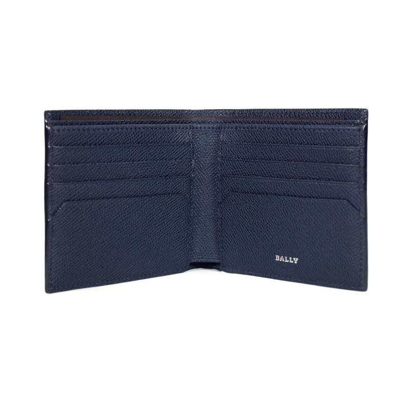 Bally Trasa Logo Plaque Bi-fold Wallet In Blue