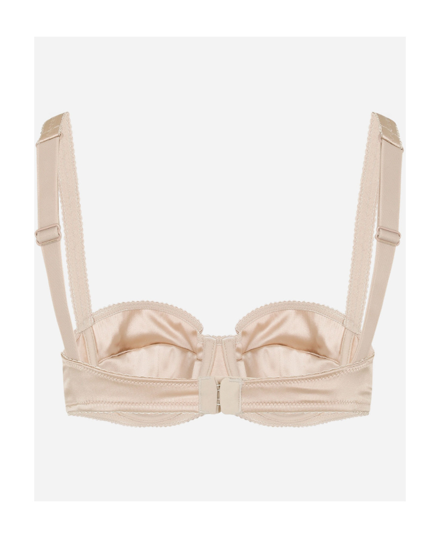 Dolce & Gabbana Stretch-silk Balconette Bra In Nude