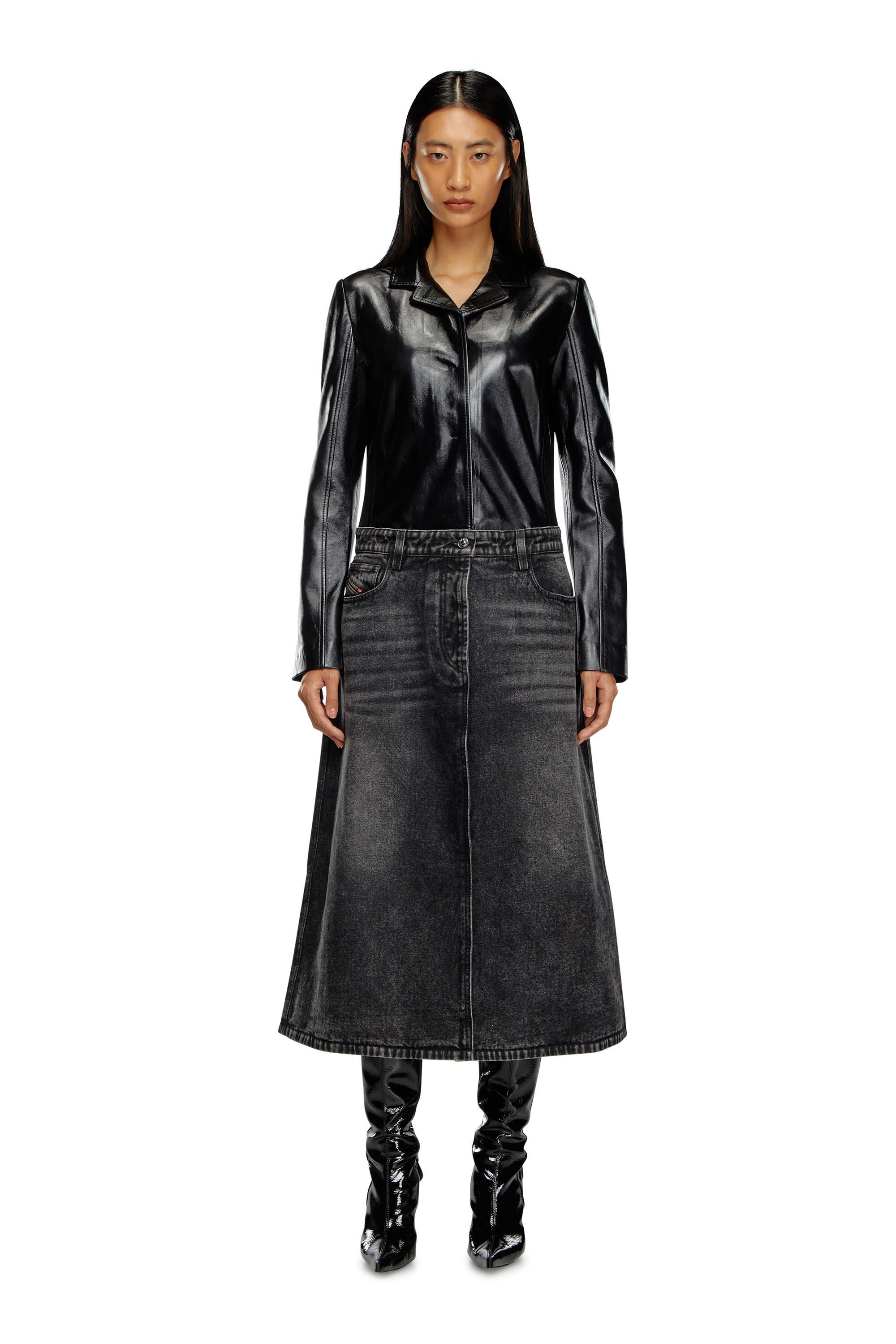 Diesel L-ory Hybrid Coat In Black