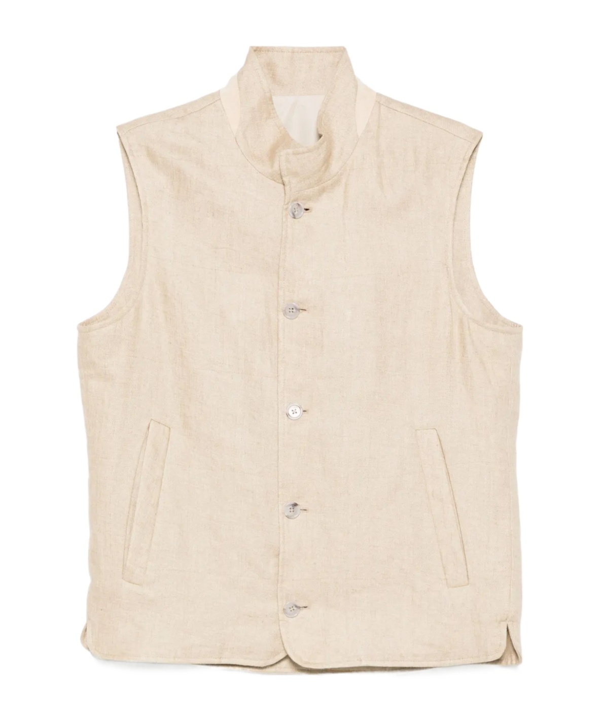 Shop Barba Napoli Stand Collar Vest In Light Beige