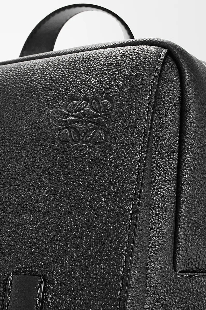 Loewe Military Backpack In Soft Grained Calfskin In Black