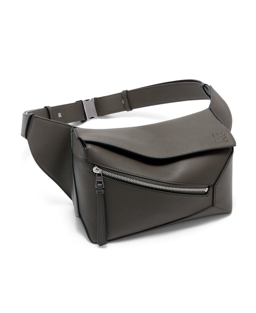 Loewe Small Leather Puzzle Belt Bag In Gray
