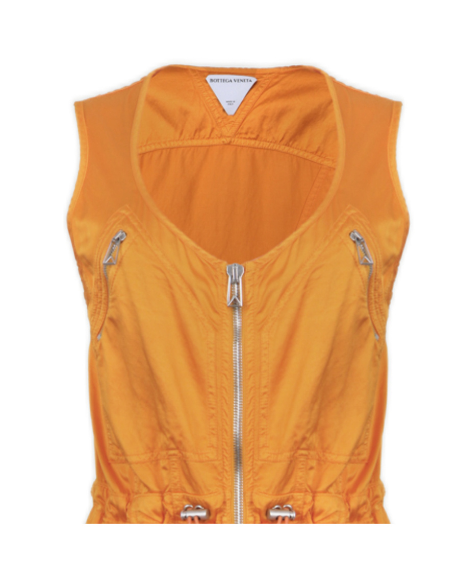 Bottega Veneta Lightweight Zipped Puffball Dress In Orange