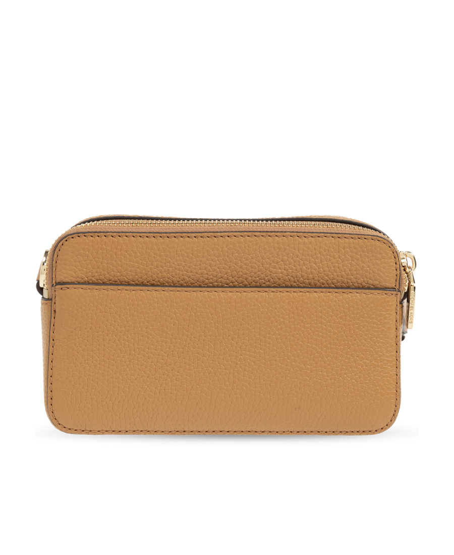 Michael Michael Kors Jet Set Chain-link Leather Crossbody Bag In Brown