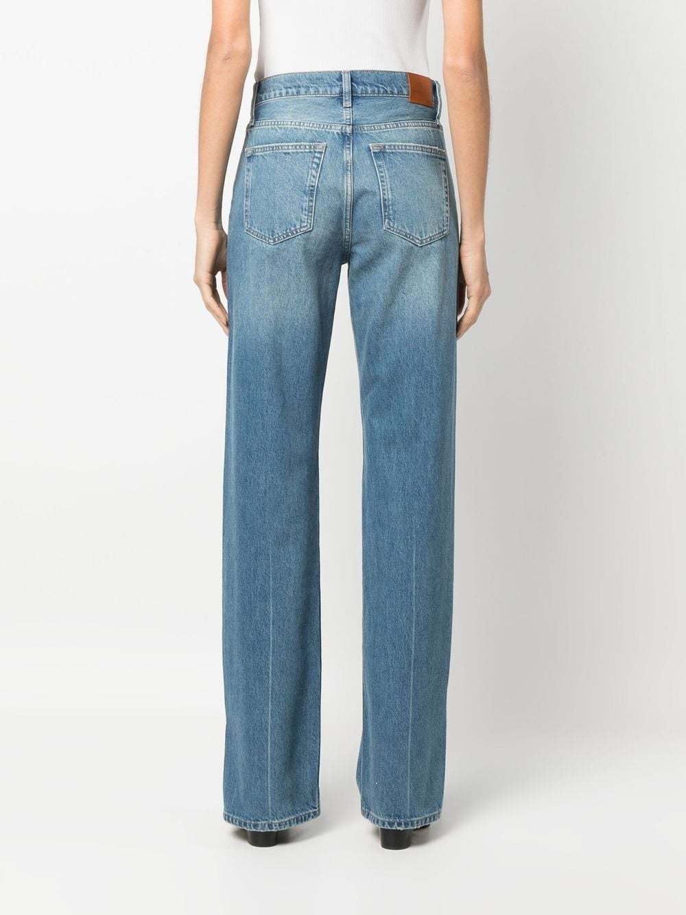 Anine Bing Roy Mid-rise Straight Jeans In Blue