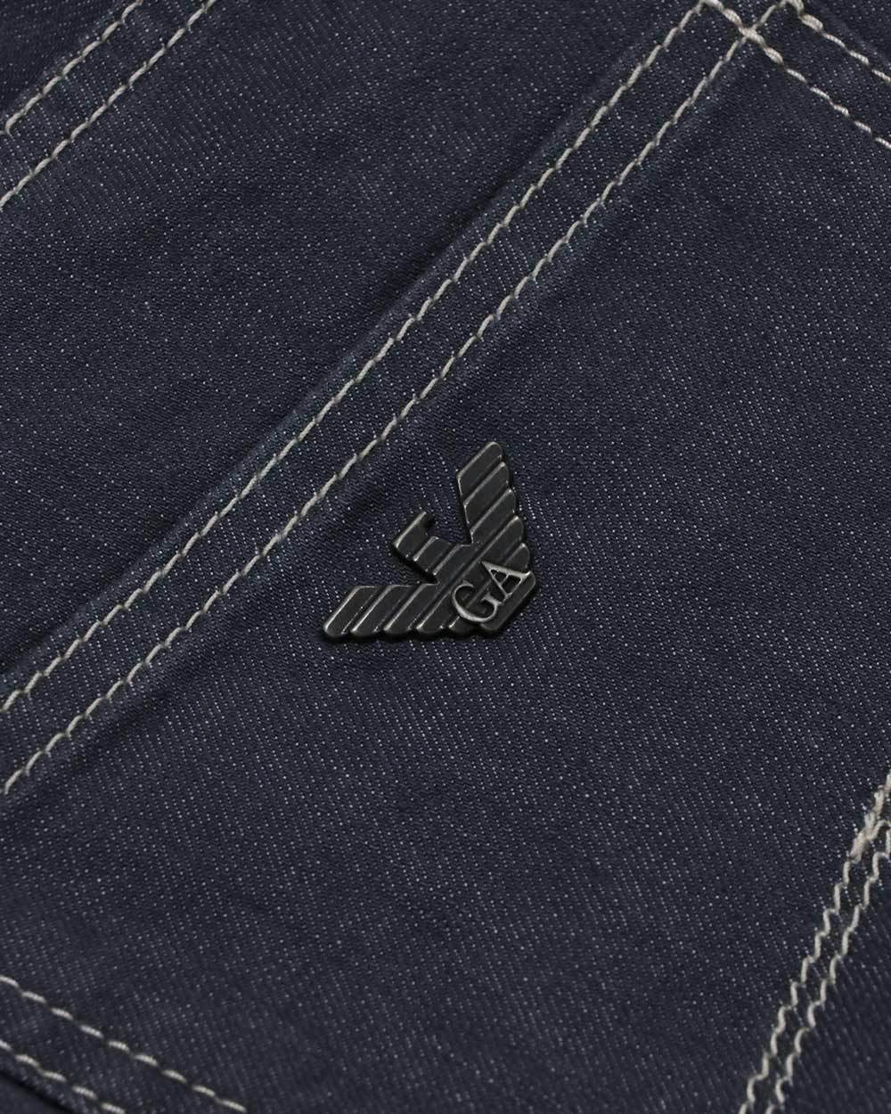 Shop Armani Collezioni Logo Jeans In Black