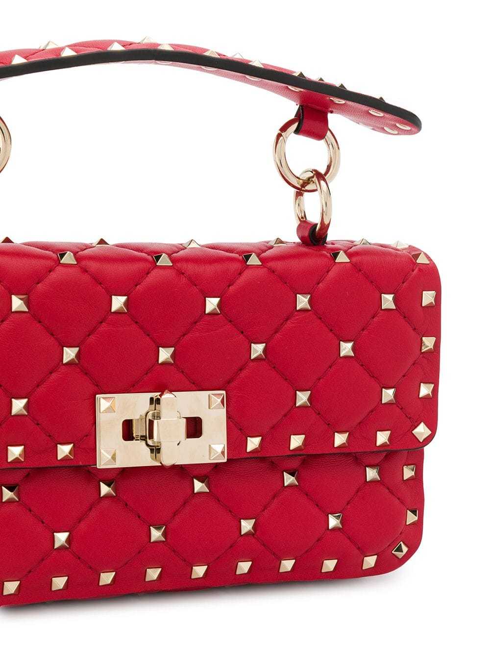 Valentino Rockstud Spike Small Leather Shoulder Bag In Red