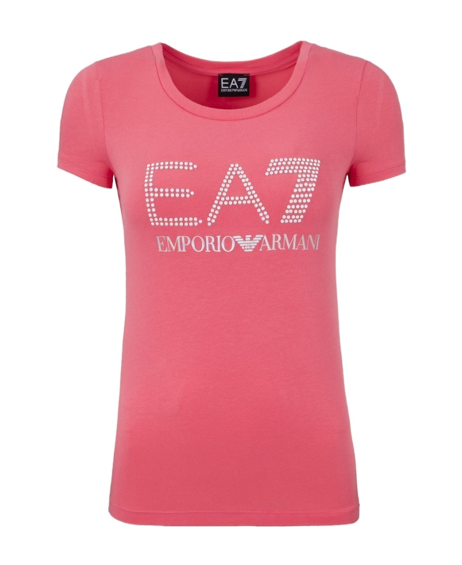 Ea7 Item O-neck Short-sleeved T-shirt In Pink