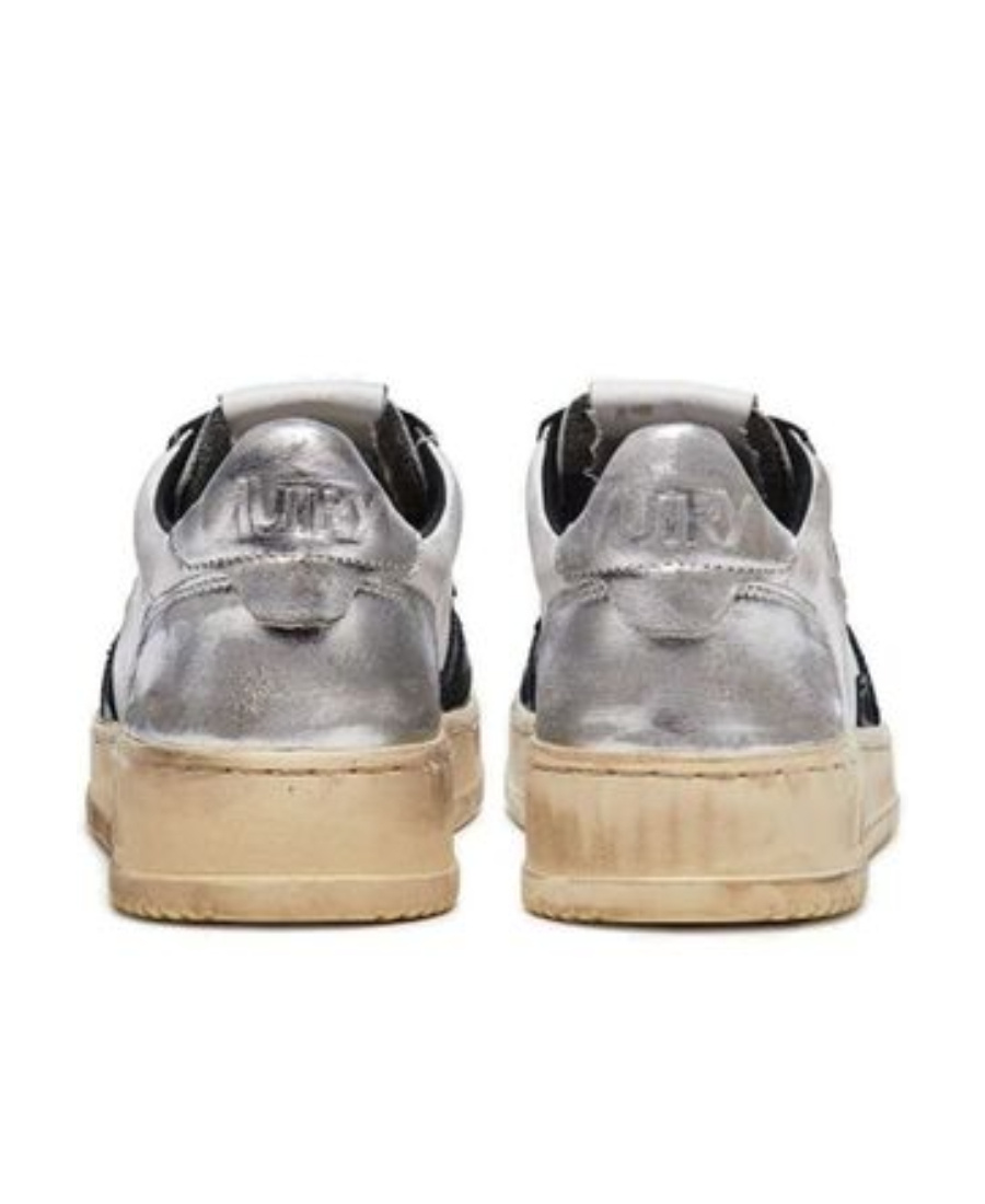 Autry Chunky White Sneakers With Textured Panels In White