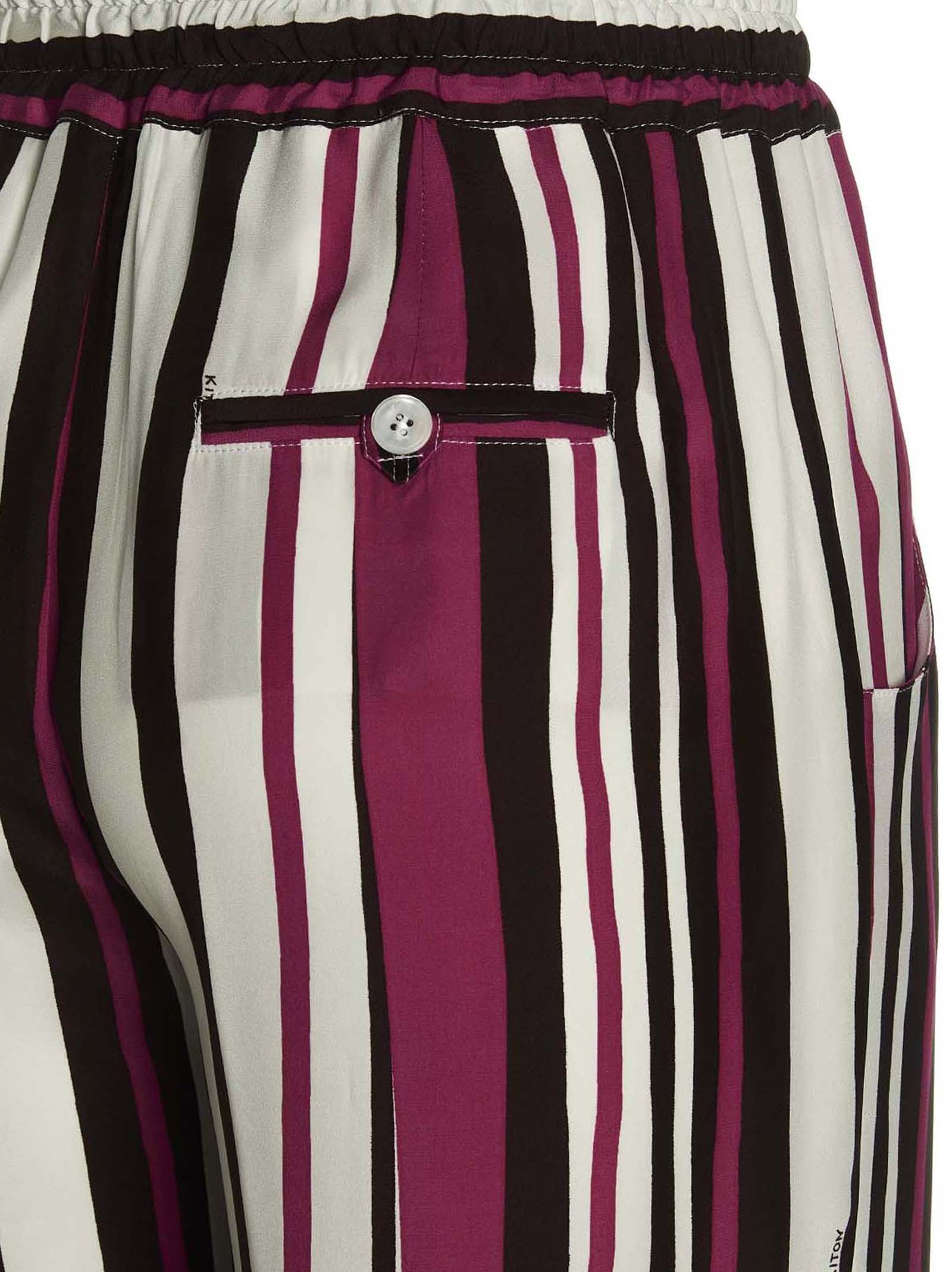 Shop Kiton Striped Casual Pants In Multicolor