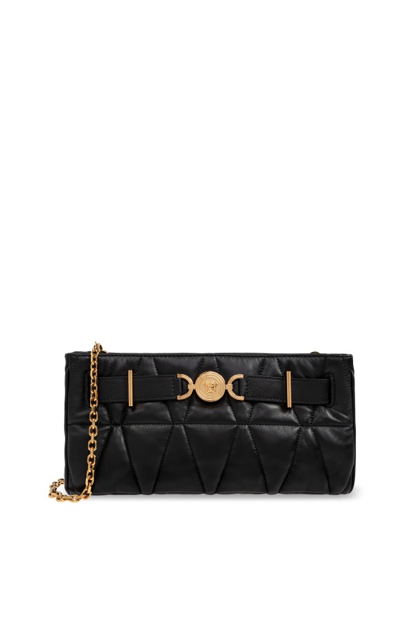 Versace Medusa Pattern Shoulder Bag In Black
