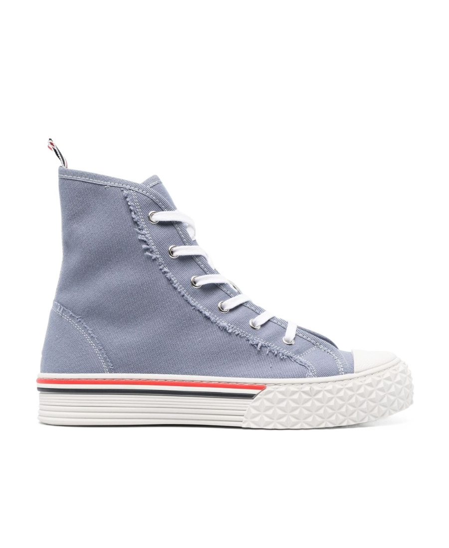 Thom Browne Rwb-stripe High-top Sneakers In Gray