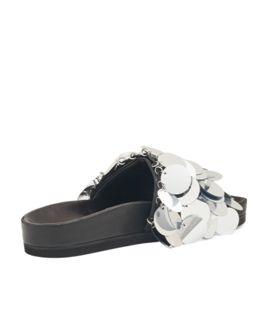 RABANNE SPARKLE DISC-DETAILING SANDALS 