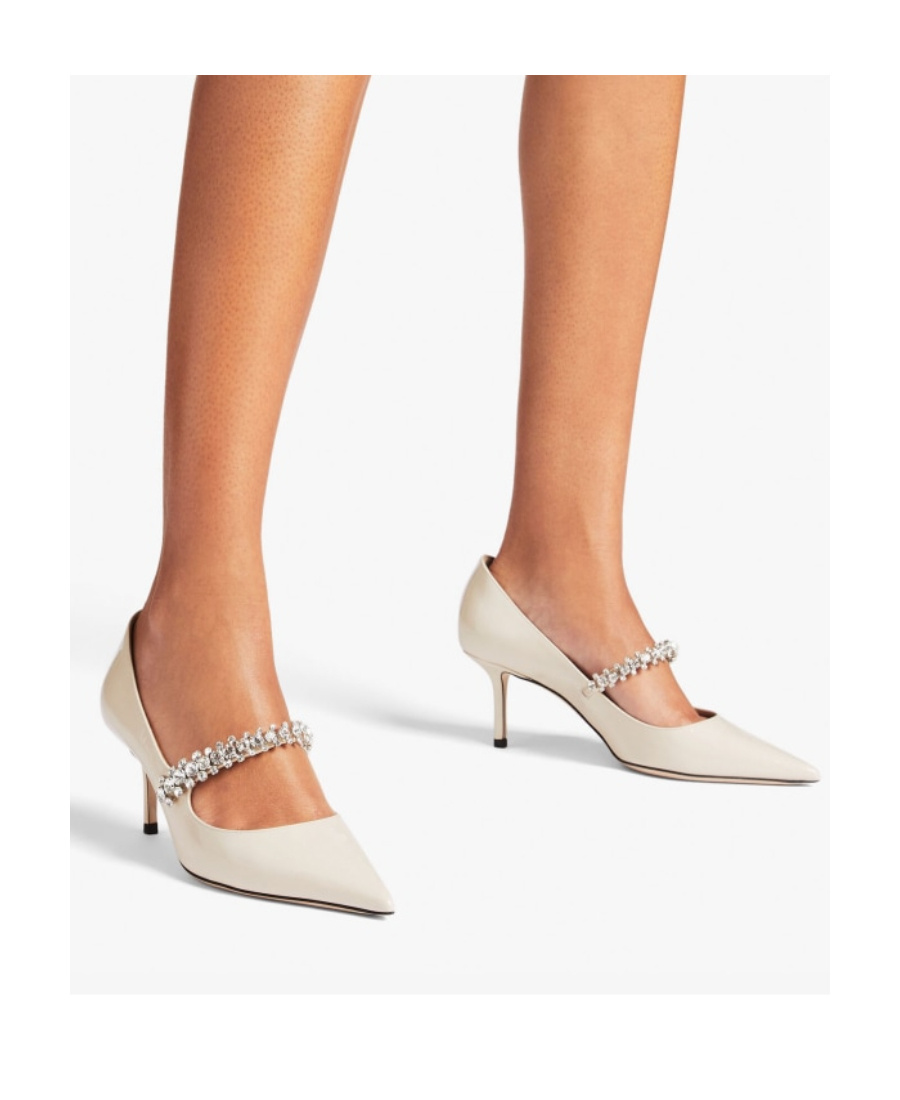 Jimmy Choo Bing 65 Pointed-toe Embellished Pumps In Nude