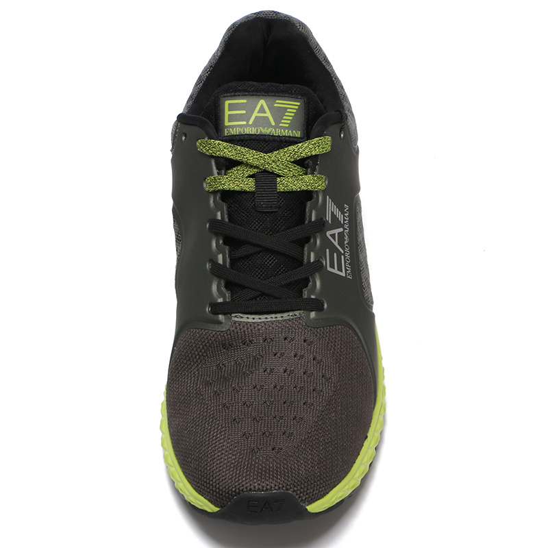 Ea7 Logo Lace Up Casual Sports Shoes In Black