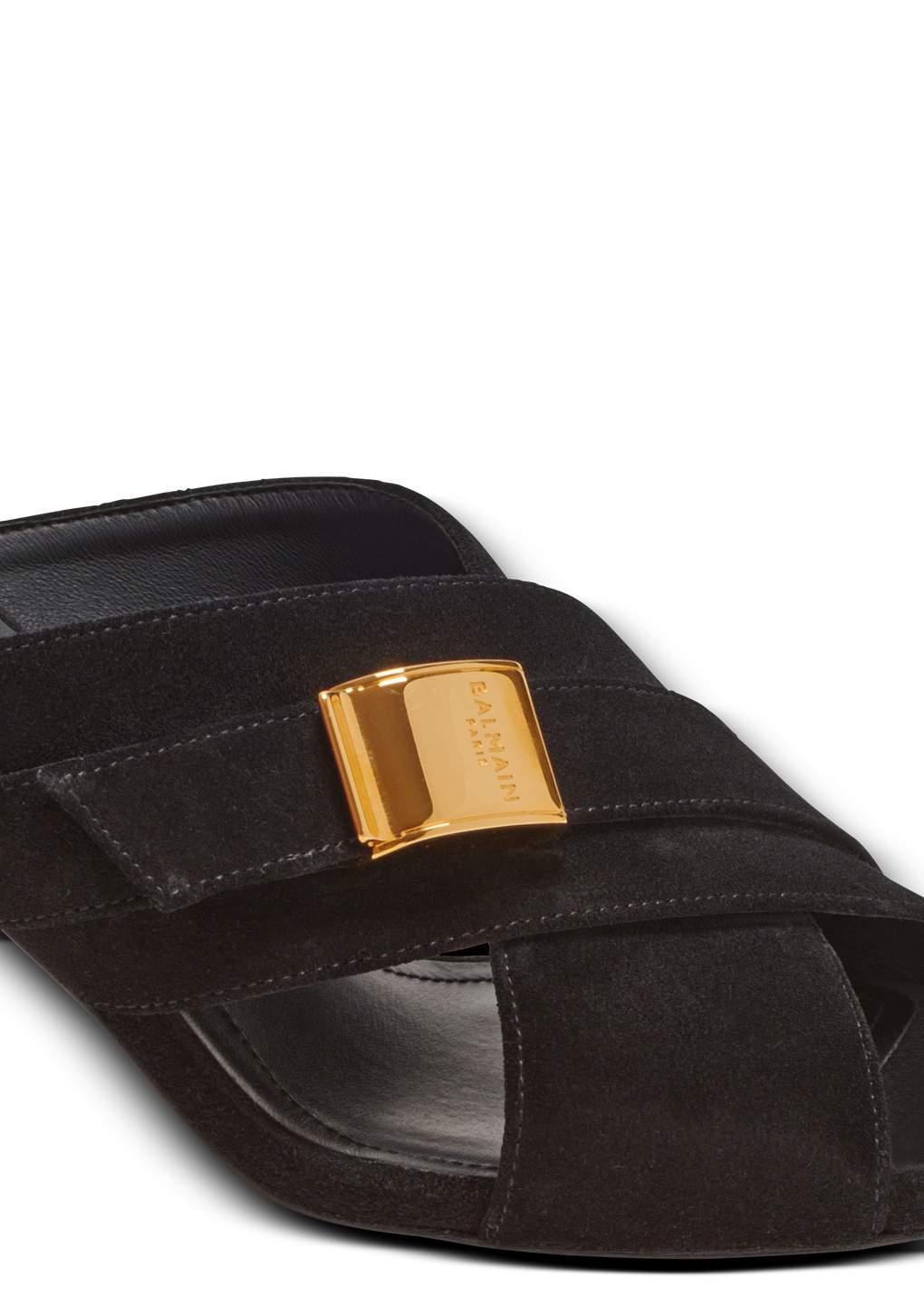 Balmain Square-headed High-heeled Sandals In Black