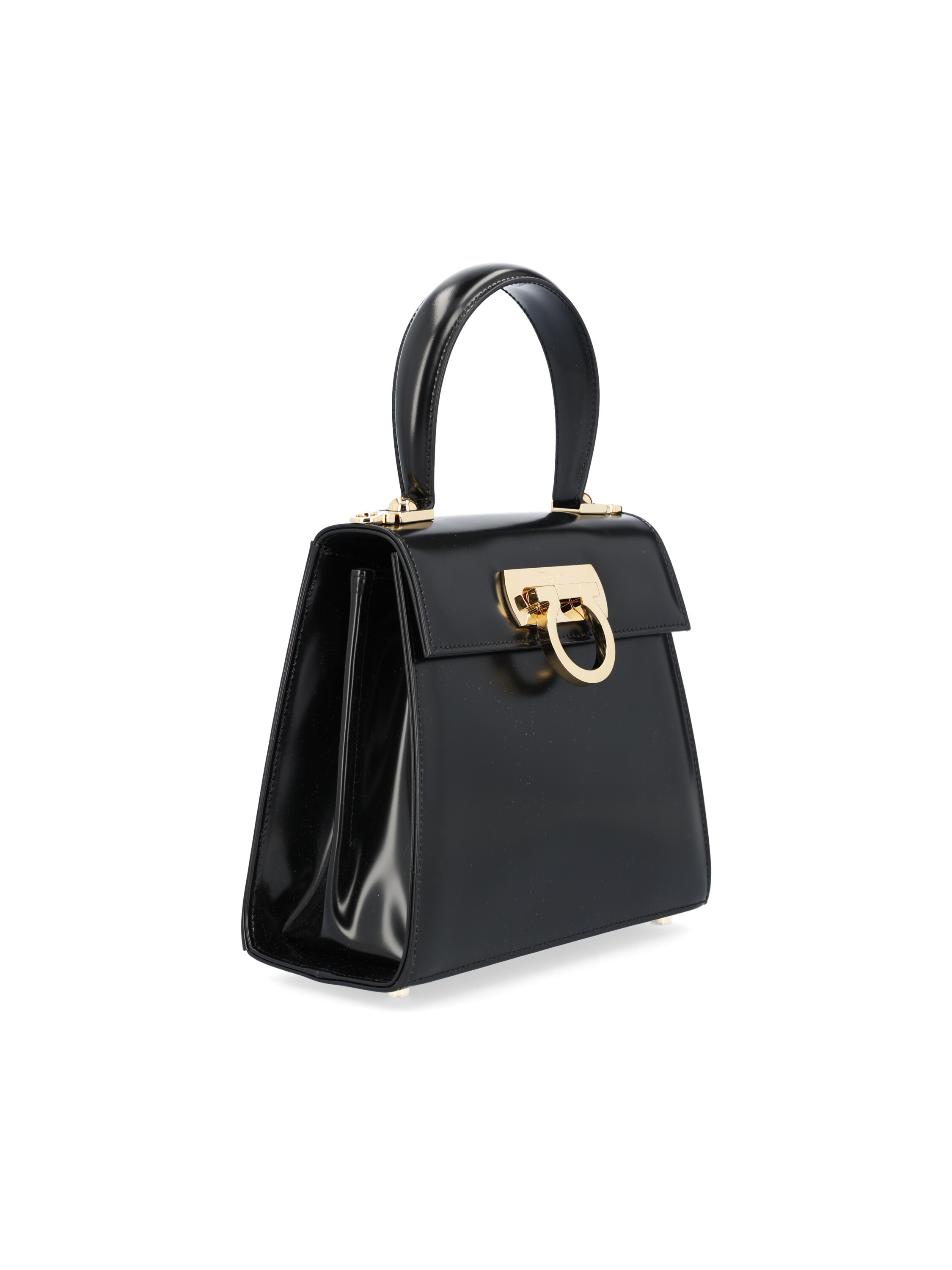 Ferragamo Salvatore  Small Top Handle Bag In Black