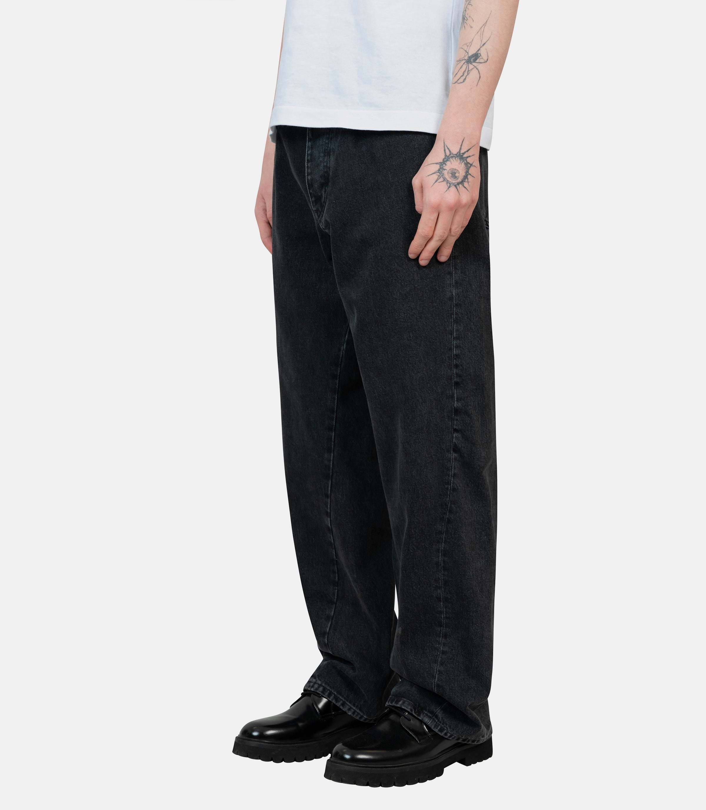 Sunflower Belt Loop Denim Trousers In Black