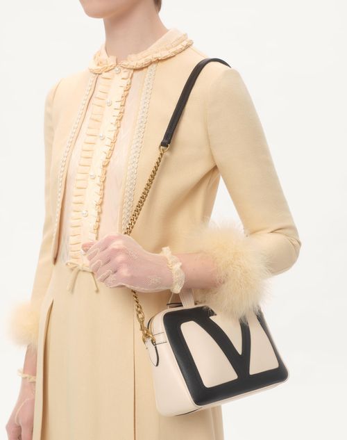 Valentino Feather-trimmed Embellished Jacquard And Woven Mini Dress In Birch Color