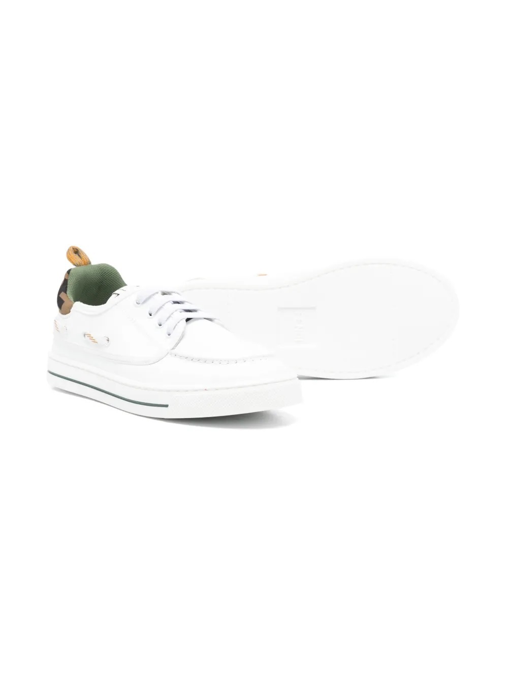 Fendi Leather Sneakers In White