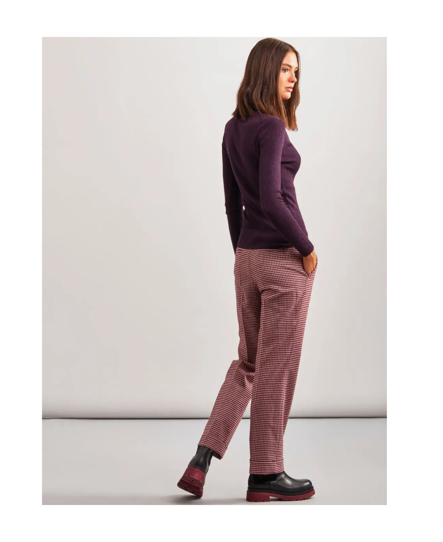 P.a.r.o.s.h Checkered Straight Tube Casual Pants In Brown