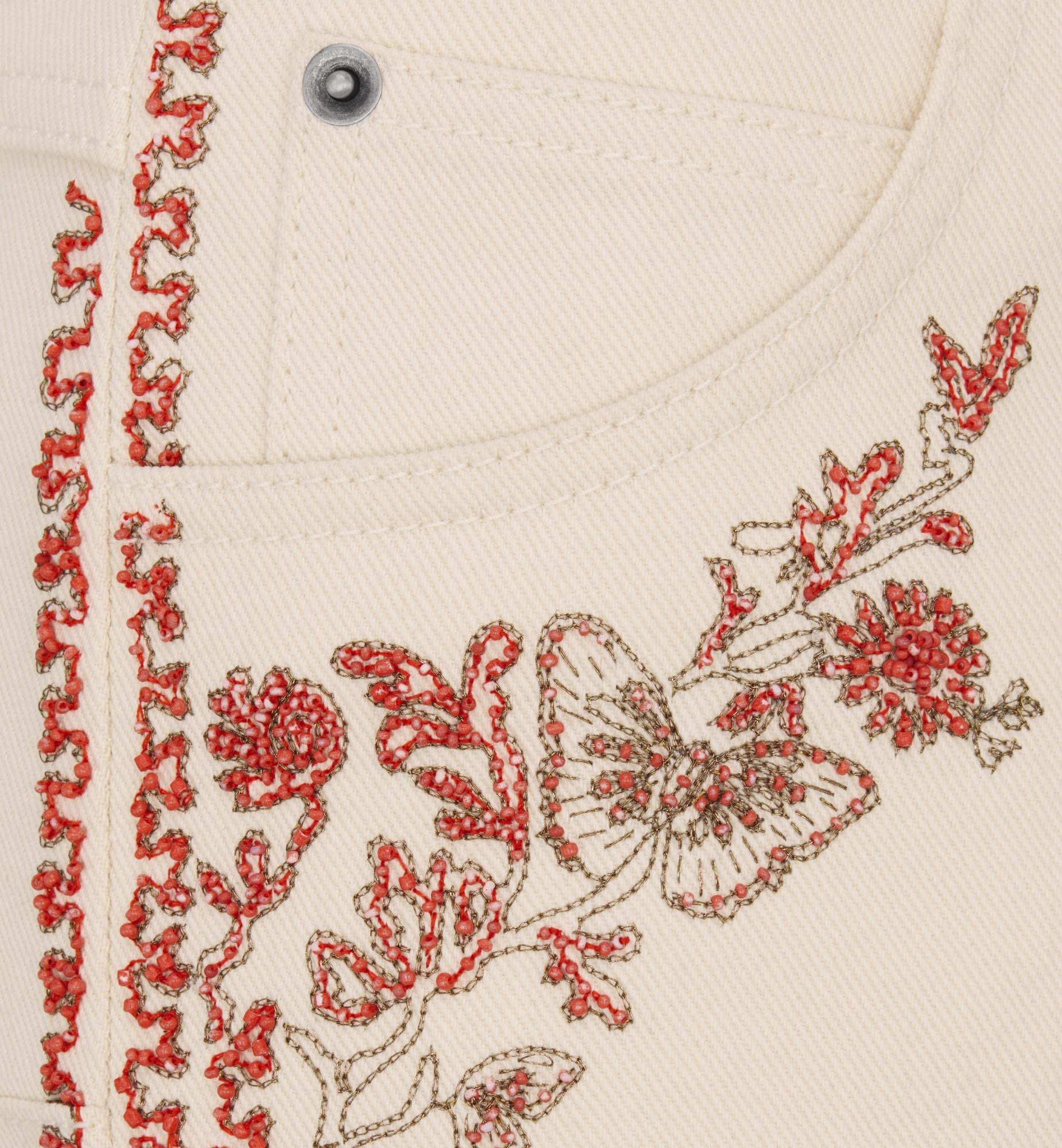 Dior Jeans With Beaded Pattern In White